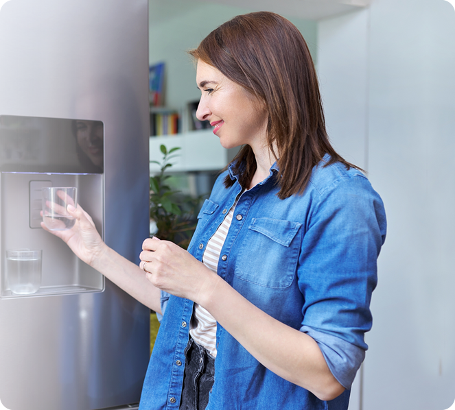 lady using wter machine