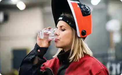 women drinking water